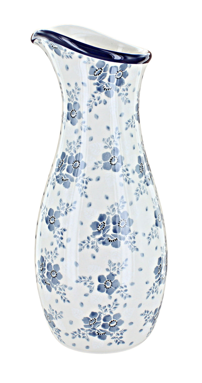 Polish Pottery Blue Fleur Water Carafe