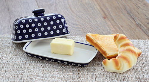 Dots Butter Dish Polish Pottery