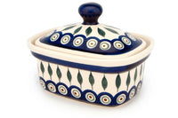 Peacock Butter Tub Polish Pottery