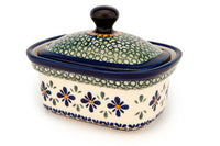 Mosaic Flower Butter Tub Polish Pottery