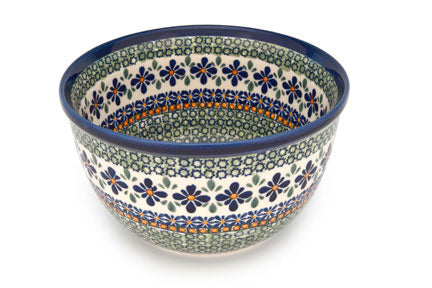 Mosaic Flower Medium Mixing Bowl Polish Pottery