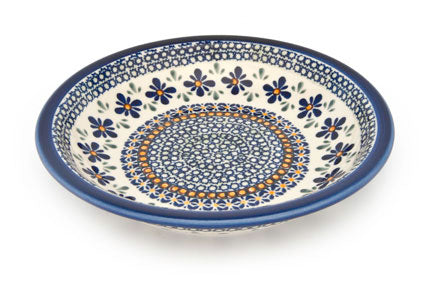 Mosaic Flower Soup Plate Polish Pottery