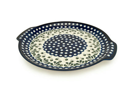 Alyce Round Serving Tray with Handles Polish Pottery