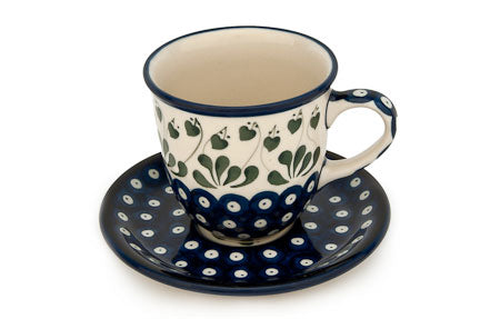 Alyce Coffee Mug & Saucer Polish Pottery