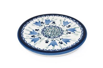 Blue Tulip Trivet Polish Pottery