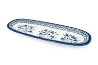 Blue Tulip Large Bread Platter Polish Pottery