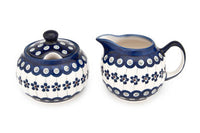 Flowering Peacock Cream & Sugar Set Polish Pottery