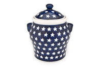 Stars Large Canister Polish Pottery