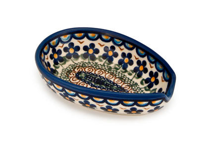 Aztec Flower Spoon Rest Polish Pottery