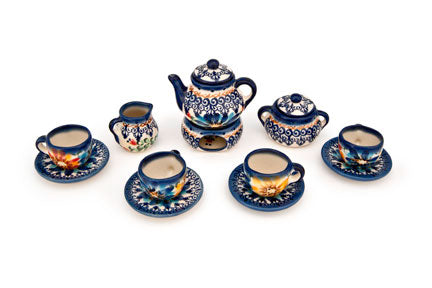 Autumn Burst Miniature Tea Set Polish Pottery