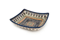 Aztec Flower Square Serving Dish Polish Pottery