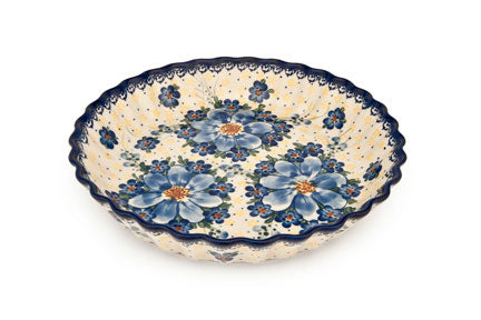 Daisy Surprise Pie Plate Polish Pottery