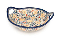 Butterfly Deep Bowl with Handles Polish Pottery