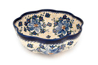 Daisy Surprise Large Scallop Bowl Polish Pottery