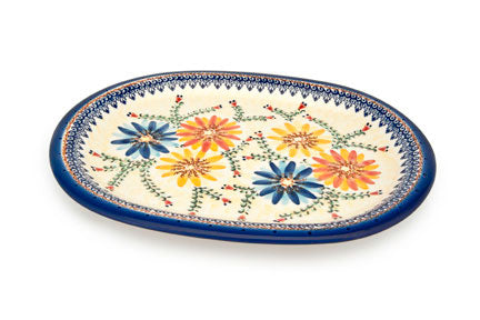 Autumn Burst Large Oval Platter Polish Pottery