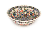 Garden Butterfly Large Serving Bowl Polish Pottery