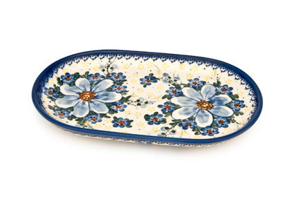Daisy Surprise Small Oval Dish Polish Pottery