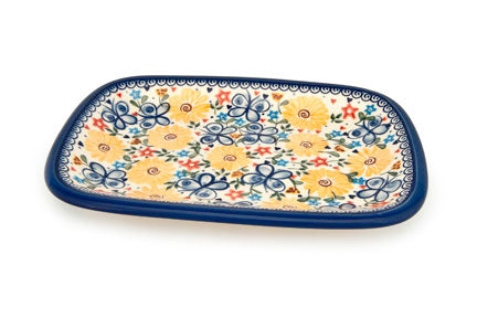 Butterfly Medium Rectangular Serving Platter Polish Pottery