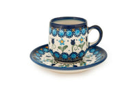 Savannah Espresso Cup & Saucer Polish Pottery