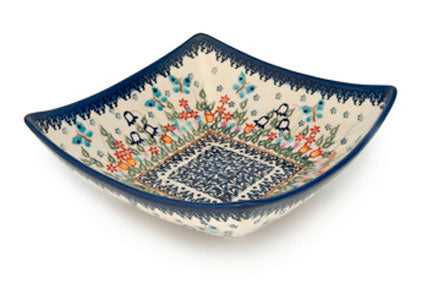 Garden of Eden Square Serving Dish Polish Pottery