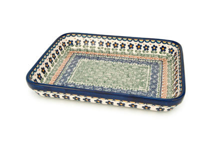 Aztec Flower Medium Rectangular Baker Polish Pottery