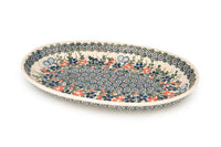 Garden Butterfly Oval Platter Polish Pottery