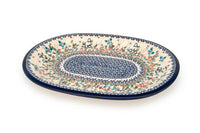 Garden of Eden Large Oval Platter Polish Pottery