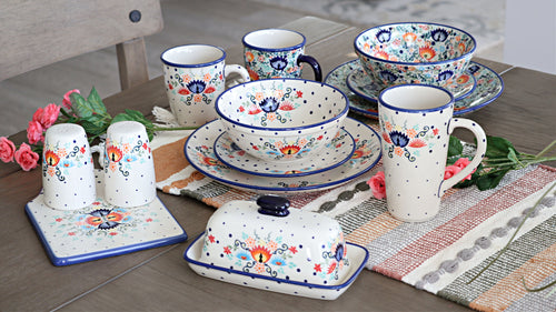 Desert Flower Cereal/Soup Bowl Polish Pottery