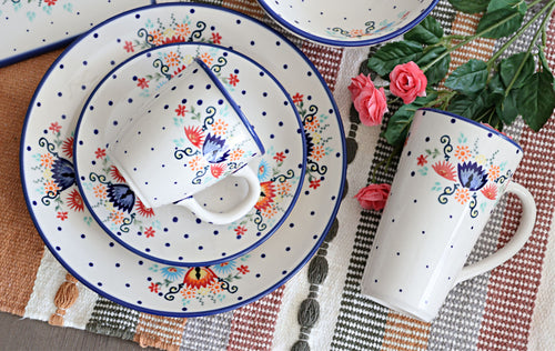 Desert Flower 4 PC Place Setting- Service for 1 Polish Pottery