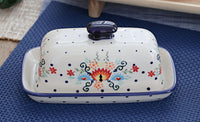 Desert Flower Butter Dish Polish Pottery