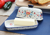 Desert Flower Butter Dish Polish Pottery