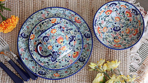 Desert Oasis 16 Piece Dinner Set Polish Pottery