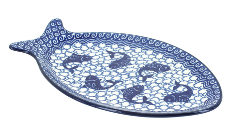 Polish Pottery Mosaic Beach Small Fish Platter