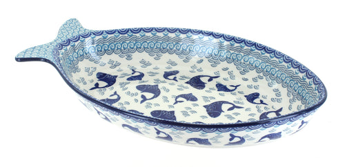 Polish Pottery Summer Fun Large Fish Dish