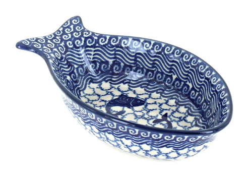 Polish Pottery Mosaic Beach Medium Fish Dish