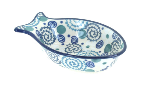 Polish Pottery Bubbles Small Fish Dish