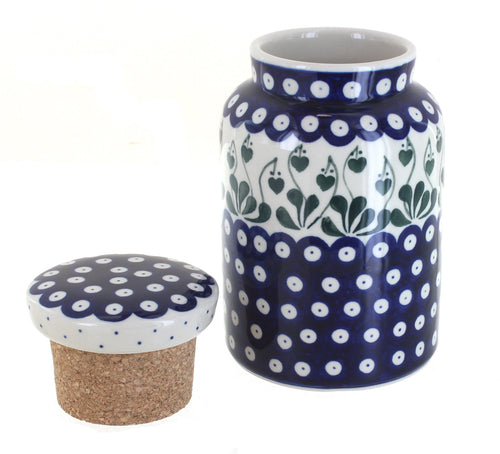 Polish Pottery Alyce Canister with Cork Top