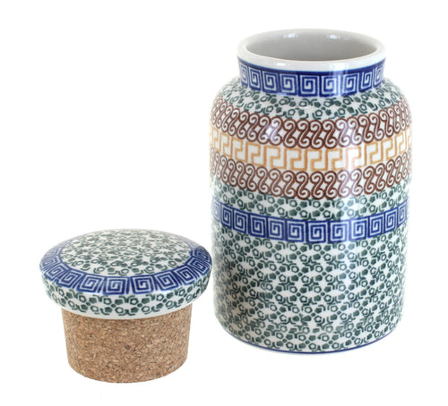 Polish Pottery Athena Canister with Cork Top