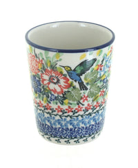 Polish Pottery Hummingbird Bathroom Cup