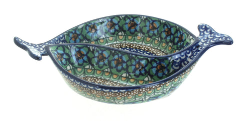 Polish Pottery Mardi Gras Yin-Yang Fish Dish
