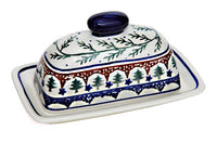 Evergreen Butter Dish Polish Pottery