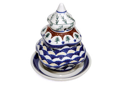 Evergreen Christmas Tree Luminary Polish Pottery