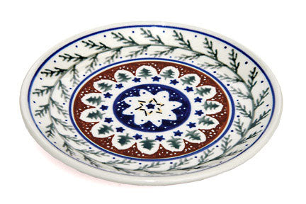 Evergreen Dessert Plate Polish Pottery