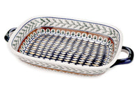 Evergreen Large Baker with Handles Polish Pottery