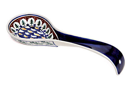 Evergreen Large Spoon Rest Polish Pottery
