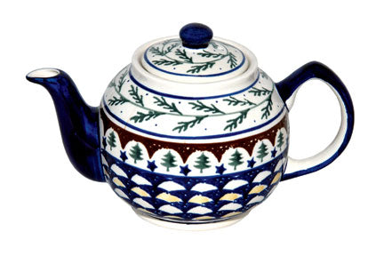 Evergreen Medium Teapot Polish Pottery