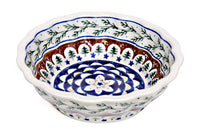Evergreen Medium Scallop Bowl Polish Pottery