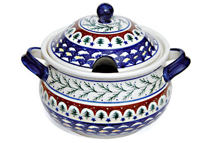 Evergreen Soup Tureen Polish Pottery