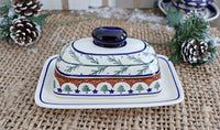 Evergreen Butter Dish Polish Pottery