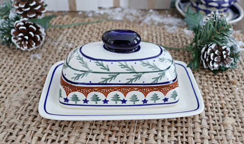 Evergreen Butter Dish Polish Pottery